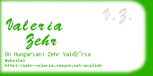 valeria zehr business card